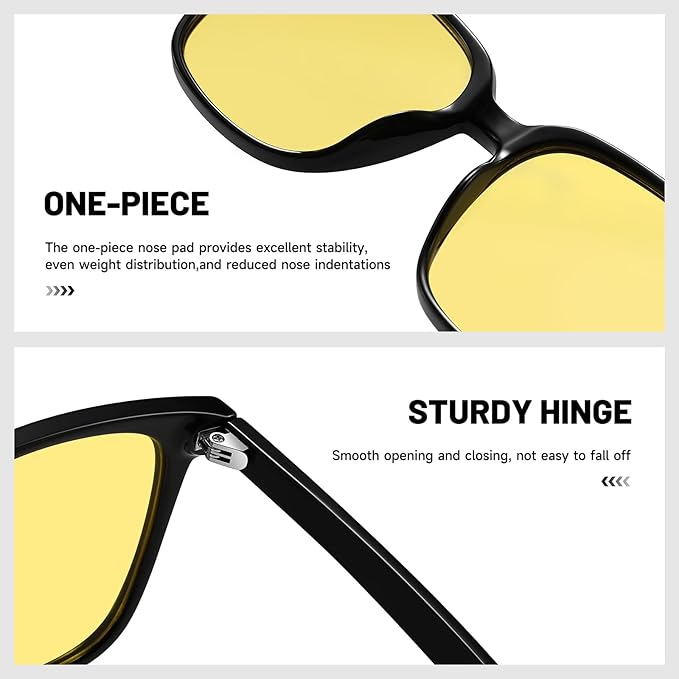 Oversized Square Blue Light Blocking Glasses for Women and Men - Gaming & Computer Anti-Fatigue