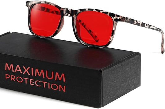 TIJN Sleep Glasses Blue Green Light Blocking Dual AR Coatings Amber Lens for Computer Gaming Screen Fatigue & UV Protection
