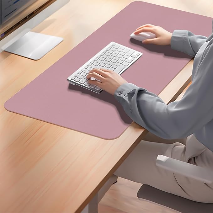 Non-Slip Desk Pad Mat, Leather Desk Mat for Desktop, Large Purple Mouse Pad, Waterproof Computer Mouse Mat Desktop Protector for Office/Home, 31.5" x 15.7"