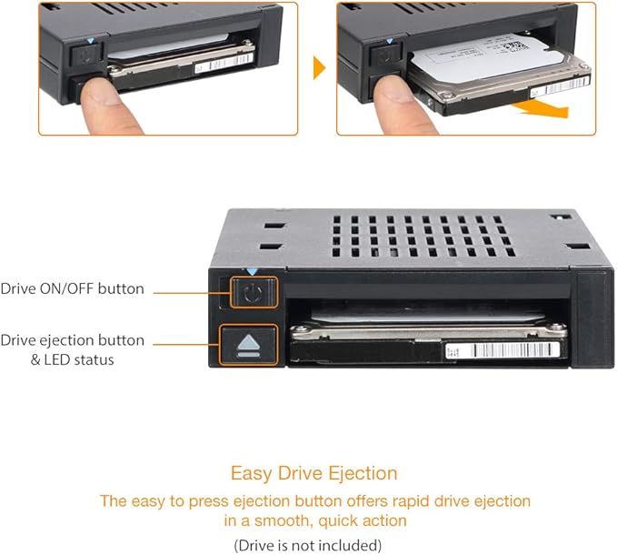 ICY DOCK 1 Bay 2.5 SAS/SATA HDD/SSD Docking Enclosure for External 3.5” Bay | flexiDOCK MB521SP-B