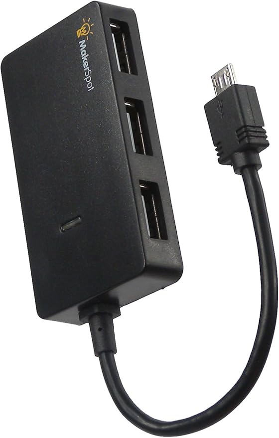Micro USB OTG Hub for Raspberry Pi Zero 4 Port High Speed Sync and Extension Cable Adapter Also Works with Android Tablet Raspbian Jessie Linux