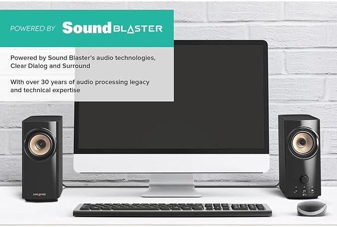 Creative Labs T60 Compact 2.0 Desktop Speaker System, Black