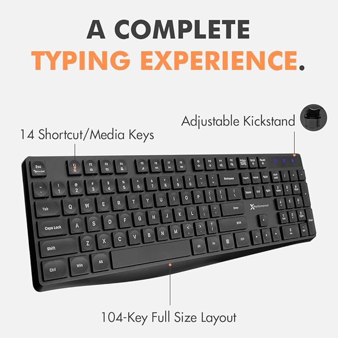 X9 Wired Keyboard and Mouse Combo | USB Mouse and Keyboard (Mouse Pad Included) Ergonomic Full Size Corded Computer Keyboard and Mouse for PC Windows Desktop Laptop