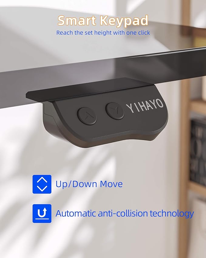 YIHAYO Electric Standing Desk Converter 32 inch, Sit to Stand Up Height Adjustable Desk Riser, Quick Sit to Stand Tabletop Dual Monitor Riser Workstation for Home Office with Keyboard Tray, Black