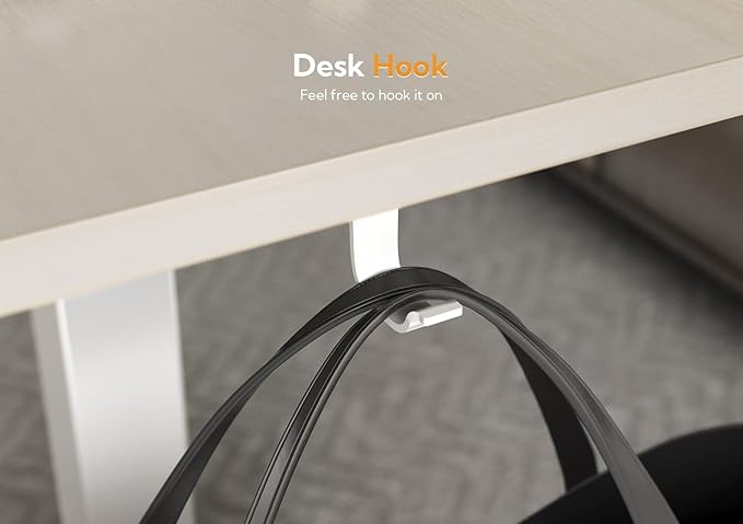 Claiks Mobile Standing Desk, Small Rolling Standing Desk with Wheels, Pneumatic Mobile Desks Workstation with Hook, Natural