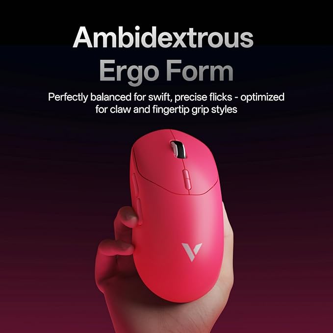 Rapoo VT2 MAX Wireless Gaming Mouse, True 8K Wireless Polling Rate, 53g Lightweight, Up to 750 Hr Battery, Nordic nRF54L15 MCU, 120-Million Optical Switch, 10 Programmable Buttons, Macro Enabled