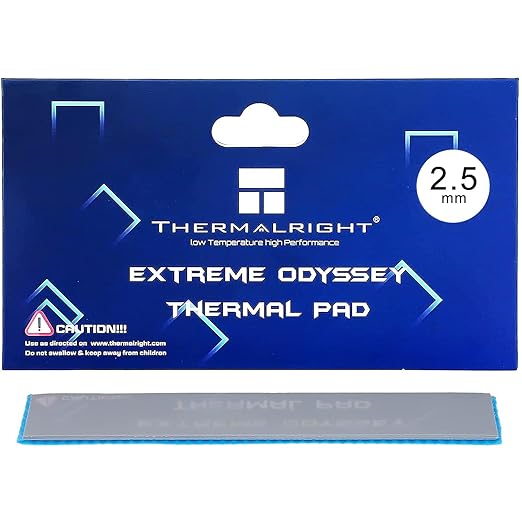 Thermalright Thermal Pad 2.5mm 12.8 W/mK, 120x20x2.5mm, Non Conductive Highly Efficient Heat Resistance, Odyssey Silicone Thermal Pads for PC PS5 PS4 Laptop Heatsink GPU/CPU/SSD/IC/VRAM/LED Cooler