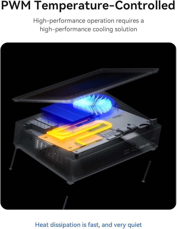 4-Bay All-Flash NAS Server with Intel i5-12450H | 32TB M.2 NVMe SSD NAS | 4X 10GbE Network Storage | 64GB Expandable Memory | Personal Cloud/Home NAS | HDMI/Mini-DP 4K@60Hz Output (Diskless)