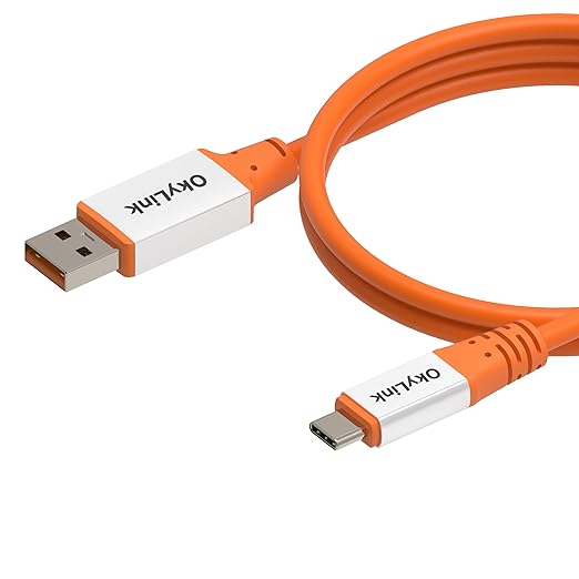 OkyLink 3ft (1M) USB 3.2 Gen 2 Type A to Type C Male to Male Cable - 10Gbps Long Range, Orange