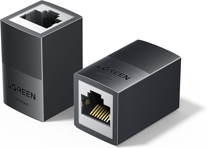 UGREEN Ethernet Extender 10Gbps,Ethernet Coupler with PoE Support, 328ft Long Distance Extend, Compatible with Cat8 Cat7 Cat6 Cat5 Cable, Black