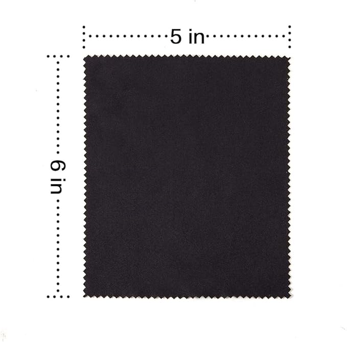 Glasses Cleaning Cloth Microfiber - 12 Pack Eyeglass Wipes Sunglasses Lens Cleaner 5x6 Inch Jewelry Camera Lens Clean Laptop Computer Screen Wipers Black