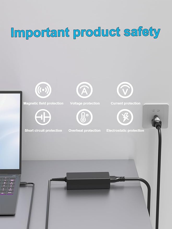 100W USB C Universal Laptop Charger Fit for HP Lenovo Dell Acer Asus Toshiba Geteway Samsung MacBook IBM Fujitsu Sony LG MSI Notebook Ultrabook Chromebook Computer AC Adapter Power Cord