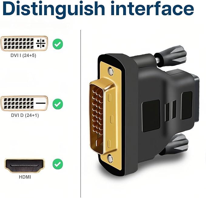 MMOBIEL HDMI to DVI Adapter - Bi-Directional - Male DVI-D Dual Link to Female HDMI - Converter Supports Monitor, PC, TV, Gaming, Projector - 1080p Full HD 60Hz - Gold Connector – 5 Pack
