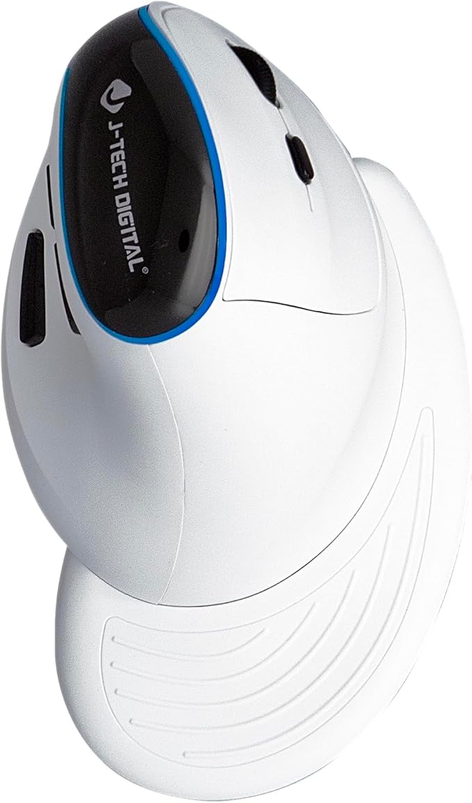J-Tech Digital Vertical Ergonomic Wireless Mouse – Bluetooth Dual Mode + USB Dongle, Rechargeable, 2.4GHz, Adjustable DPI 3200, for Laptop, Desktop, PC, Mac [V638W]