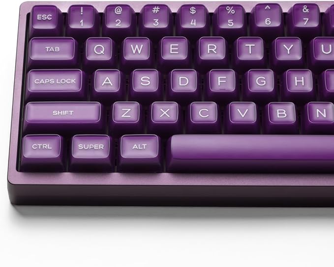 ULTRAEQUIP Purple Jade Keycaps 142 Keys Double Shot PBT Keycaps RSA Profile, Translucent Green Shine Through, Custom Set for ISO ANSI 60, 75, 80, 95, 100% Mechanical Keyboard
