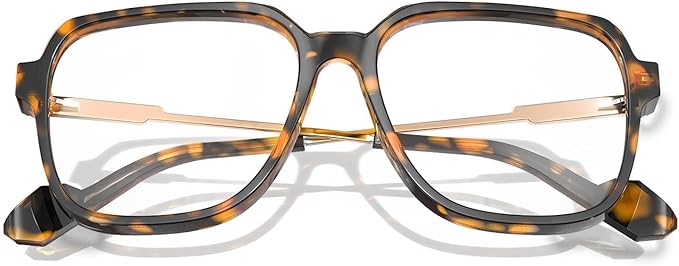 VISOONE Oversized Blue Light Blocking Glasses with Chic Square TR90 Frame and Metal Temple for Women Men REMY