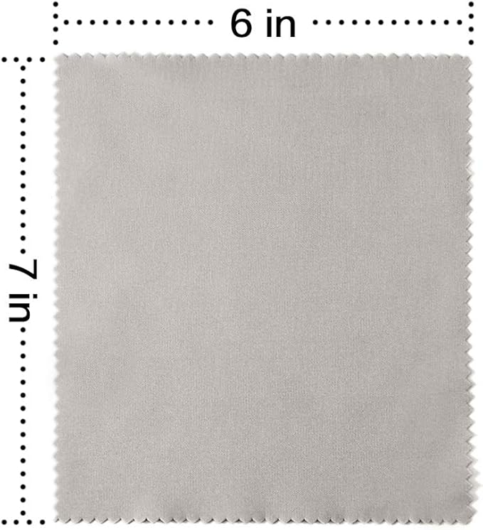 Eyeglass Cleaning Cloth Glasses Cleaner 12Pack Microfiber Lens Eyewear Sunglasses Wipes Clean Jewelry Screen Camera Lint Free Thick 5x6 Inch (Grey, 6x7)