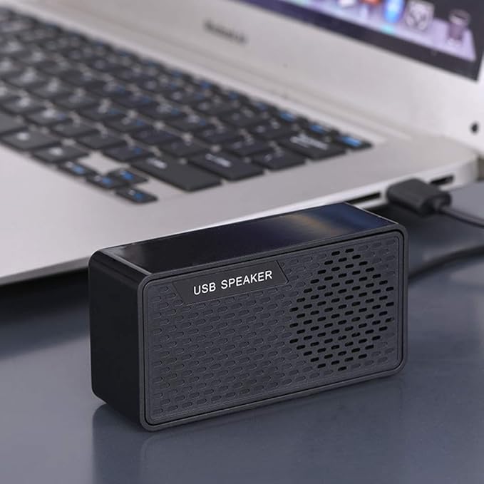 USB Computer Speakers, USB Powered Mini Sound Bars, Laptop Stereo Speaker, Plug and Play to Save Space,Suitable for Computer Notebook Desktop Computer Office Surface (Black-s)