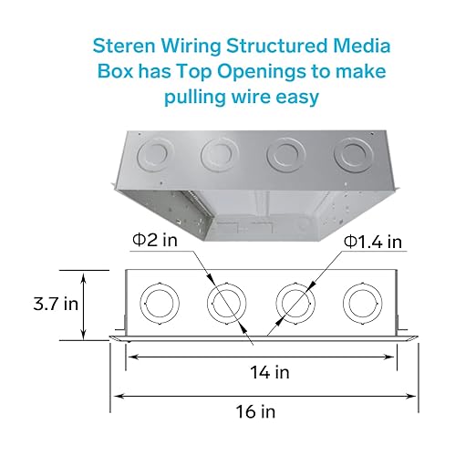 Structured Media Enclosure Accessories - Structured Wiring Cabinet - Structured Wiring Enclosure - Structured Media Cabinet - Structured Media Center - Fasthome Flush Mount Enclosure - STEREN 44"