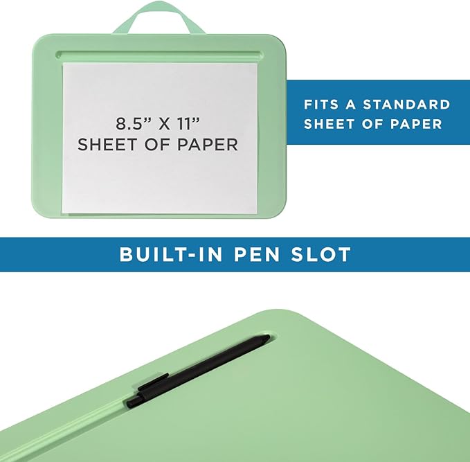 LAPGEAR Compact Lap Desk – Fits Up to 14″ Laptops – Sage Green – Style No. 43121