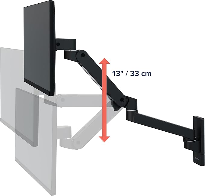 Ergotron – Upgraded LX Pro Premium Single Monitor Arm, VESA Wall Mount – for Monitors Up to 34 Inches, 4 to 22 lbs – Matte Black