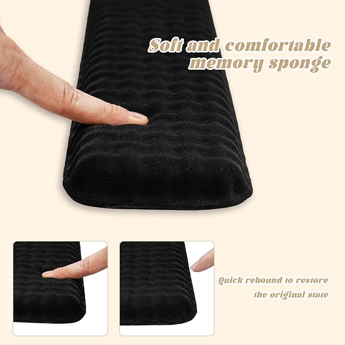 Wrist Rest for Keyboard and Mouse - Keyboard Wrist Rest Set with Non-Slip Silicone Base, Ergonomic Wrist Rest for Keyboard, Laptop, Mac, Office, Work, Gaming