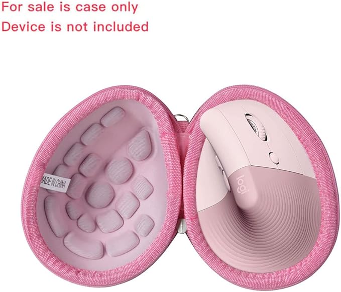 Adada Hard Travel Case for Logitech Lift Vertical Ergonomic Mouse (Pink)