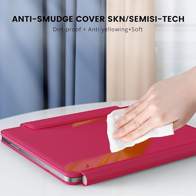 for iPad 11th(A16, 2025)/10th Generation Case with Keyboard, Magic Keyboard 2022, Springy Backlit Keys, Stain-Resistant Surface, Multi-Touch Trackpad, Azalea Red