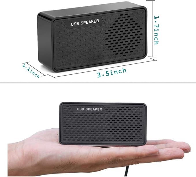 USB Computer Speakers, USB Powered Mini Sound Bars, Laptop Stereo Speaker, Plug and Play to Save Space,Suitable for Computer Notebook Desktop Computer Office Surface (Black-s)