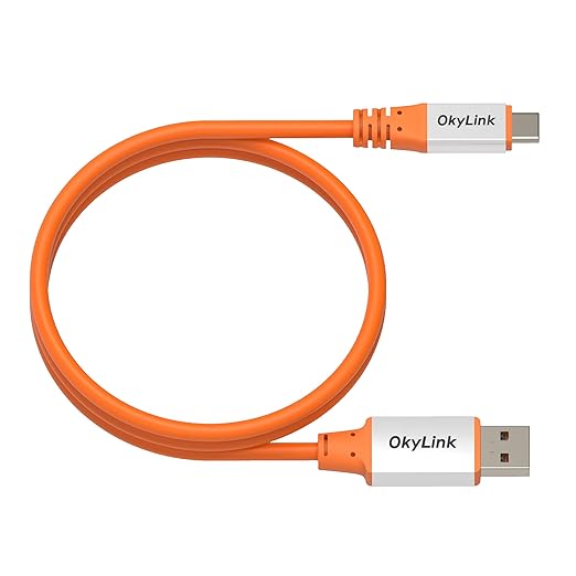OkyLink 3ft (1M) USB 3.2 Gen 2 Type A to Type C Male to Male Cable - 10Gbps Long Range, Orange