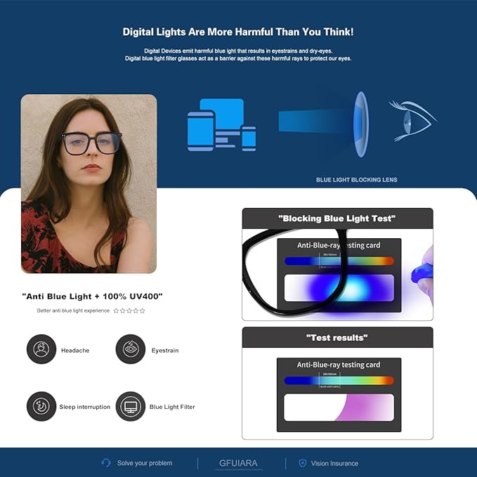 Blue Light Blocking Glasses for Women Men,Fashion Square Blue Blockers Glasses,Computer/TV/Phones/Gaming Glasses