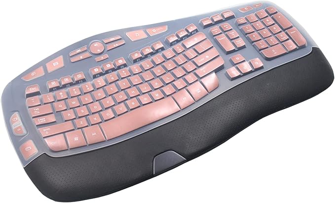 Silicone Keyboard Skin Cover Compatible for Logitech K350 MK550 MK570 Wireless Wave Keyboard, Logitech K350 MK550 MK570 Keyboard Skin (Rose Gold)