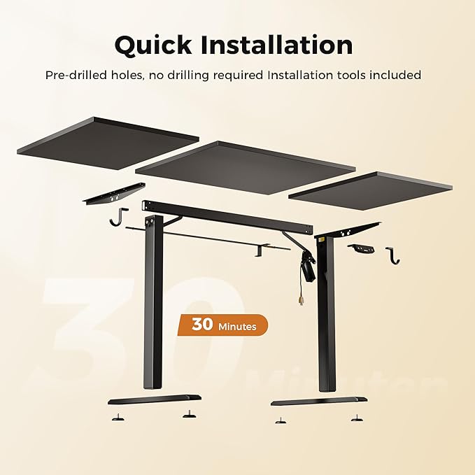 Agilestic Electric Standing Desk, 63 x 24 Inches Height Adjustable Desk, Sit Stand up Desk for Work Office Home, Splice Board, Black