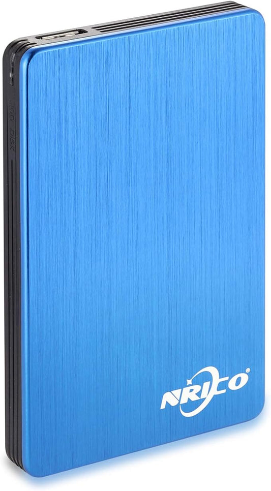 NRICO Portable External Hard Drive, USB 3.0, 2.5 Inch, Compatible with PC, Mac, Desktop (Blue, 320, GB)