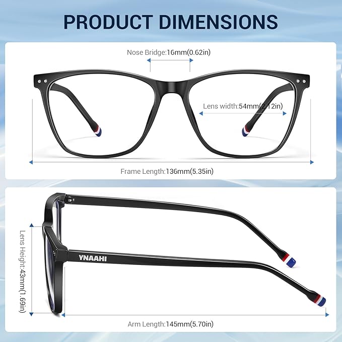 Blue Light Glasses for Men Women, 99% Blue Light Blocker, UV Protection. Ideal for Computer Use, Gaming, Reading.