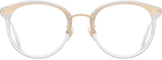 SOJOS Retro Round TR90 Blue Light Reading Glasses Womens Mens Readers Computer Glasses Eyewear Frame SJ9001