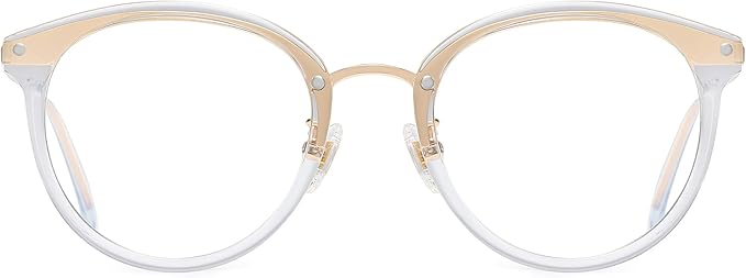 SOJOS Retro Round TR90 Blue Light Reading Glasses Womens Mens Readers Computer Glasses Eyewear Frame SJ9001