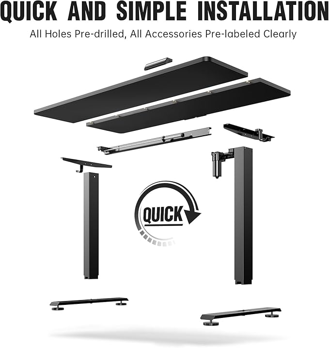 Veken 63x27.6 Inch Large Electric Standing Desk, Heights Adjustable,Sit to Stand Up, Work Home Office Computer Table for Walking Pad, Wooden Desktop Desks, Black