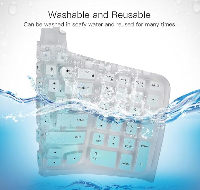 Keyboard Cover Skin for Logitech Wave Keys MK670 Combo Wireless Ergonomic Keyboard Skin, Logitech Wave Keys Wireless Ergonomic Keyboard Cover Protector Skin Accessories, Ombre Mint