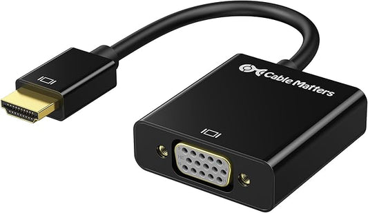 Cable Matters Unidirectional HDMI to VGA Adapter, VGA to HDMI Converter, Black