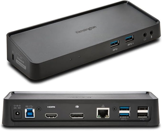 Kensington USB 3.0 Dual Display Docking Station, Dual 2K at 60Hz, 85W PD, Compatible with MacBook M1/M2/M3/M4, Windows, and Surface Laptops (K33997WW) Black