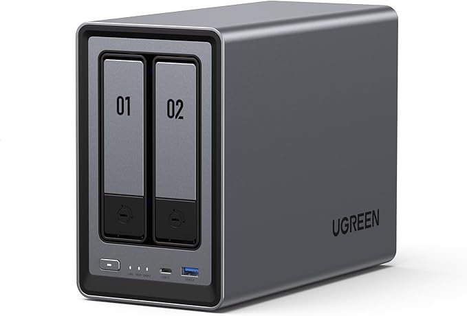 UGREEN NASync DXP2800 2-Bay Desktop NAS,Network Attached Storage (Diskless) Bundle with HDMI Cable Right Angle 4K 90 Degree HDMI Cord 6.6FT