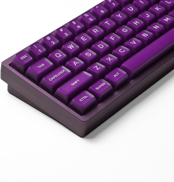 ULTRAEQUIP Purple Jade Keycaps 142 Keys Double Shot PBT Keycaps RSA Profile, Translucent Green Shine Through, Custom Set for ISO ANSI 60, 75, 80, 95, 100% Mechanical Keyboard