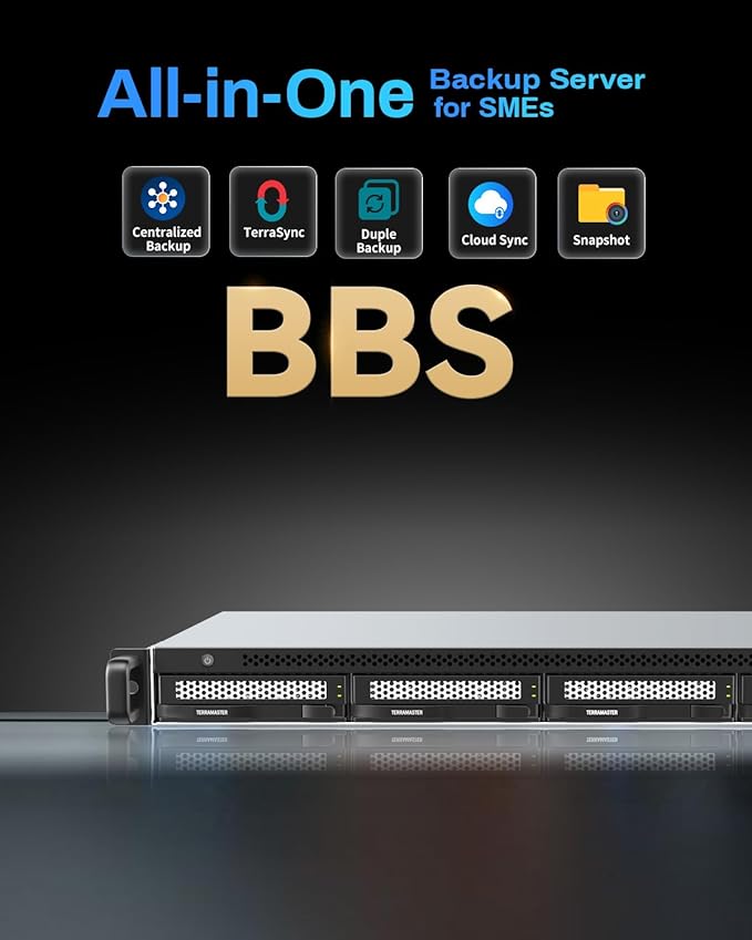 TERRAMASTER U4-500 NAS Storage - 4Bay Core i3 1215U Ultra-Short 1U Rackmount NAS, 8GB DDR5 RAM, Dual 10GbE Ports, Network Attached Storage Peak Performance for Business (Diskless)