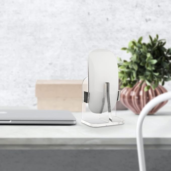 Acrylic Vertical Mount Stand Base for Charging Apple Magic Mouse 1 & 2 - Magic Mouse Storage Holder (Charger Cable not Included)
