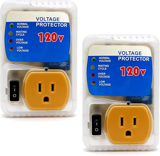 [ETL Listed] BSEED Surge Protector, Surge Protector Outlet for Home Appliances, Power Surge Protector Suit for Refrigerator, TV, Computer and Freezer, Adjustable Voltage Regulator, 120V,1800W, 2 Pack