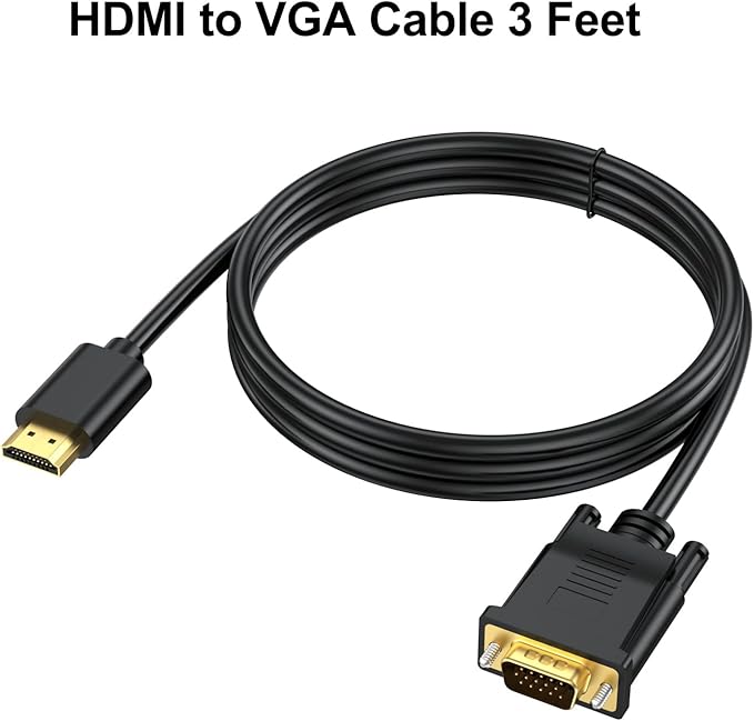 HDMI to VGA Cable 5-Pack, HDMI to VGA 3.3 Feet 1080P HD Video Cord Compatible for Computer, Desktop, Laptop, PC, Monitor, Projector, HDTV and More (NOT Bidirectional, 1M)