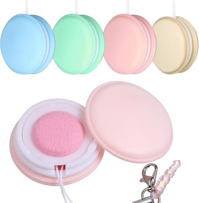 4pcs Phone Screen Cleaners with Lanyard Keychain, Macaron Shape Smartphone Cleaning Tools for Cameras Eyeglasses, Handbag Pendant Keychain Charm (Random Color)