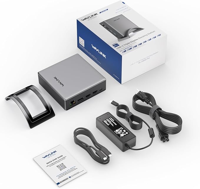 Laptop Docking Station,WAVLINK PD3.1 Docking Station 3 Monitors with 2*HDMI + DP,Single 4K@144Hz,140W PD Charge,USB-C 10Gb,USB-A 5Gb,Gigabit Ethernet,Audio/Mic for Windows System Computer