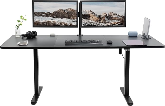 VIVO Electric 71 x 30 inch Stand Up Desk, Height Adjustable, Black Top Black Frame, Home and Office Furniture Sets, DESK-KIT-0B7B
